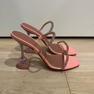 Amina Gilda Pink Crystal Sandals